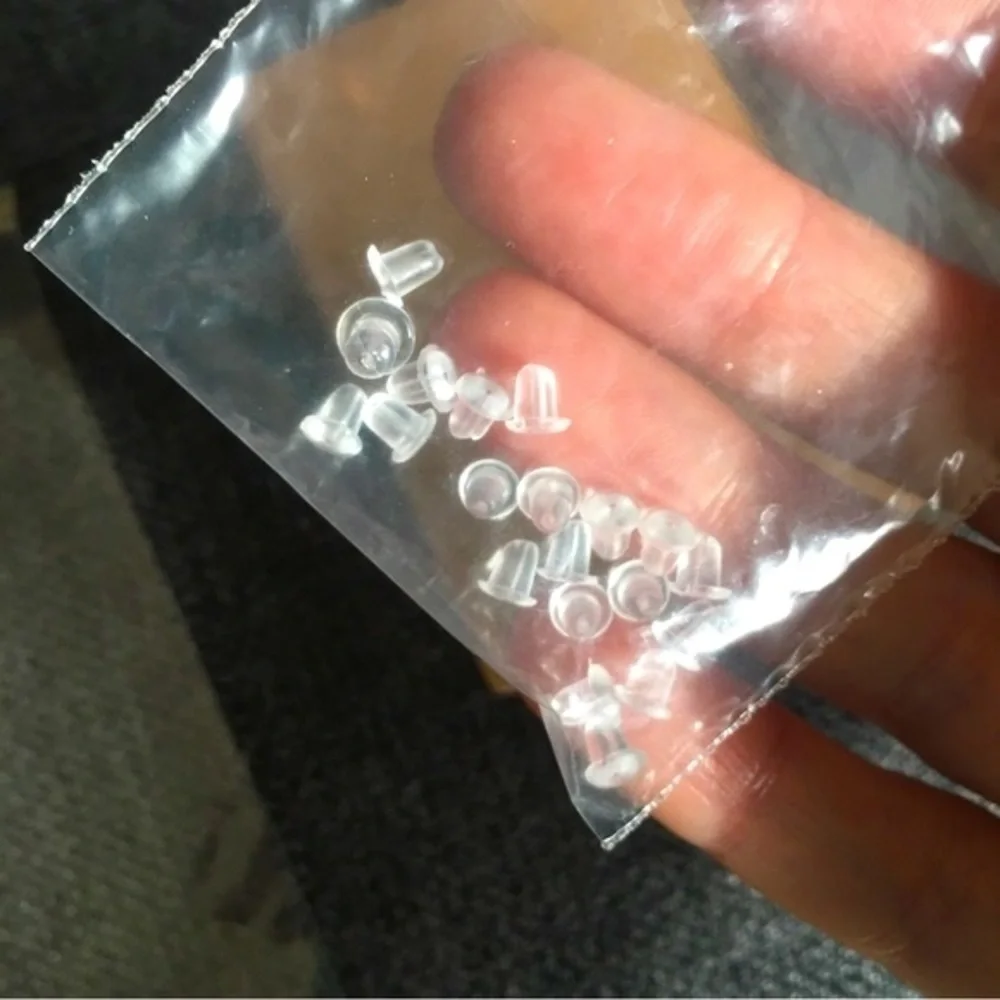 Set/10 Earring, Necklace Cards with Earring Backs, Resealable Clear Bags